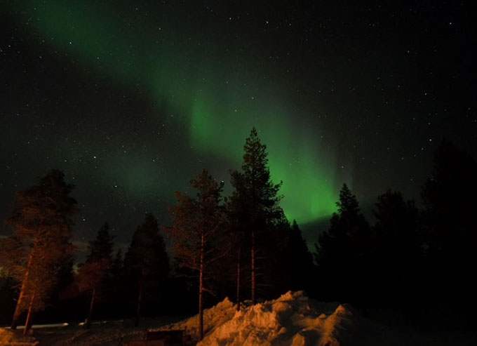 Aurora in north of Saariselkä, lapland