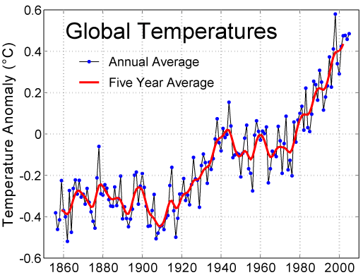 Instrumental temperature record over the twentieth century