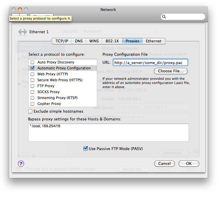 how to set up proxy server mac