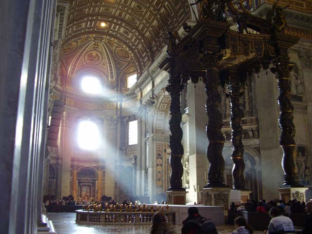 See the light of god in church, corpuscular rays