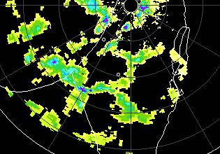 Open cell convection in rain radar